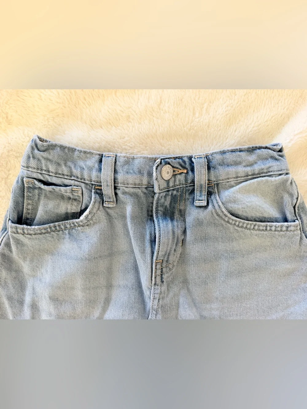 Old Navy Girls High-Waisted Jean Skirt Light Wash Size Large 10-12